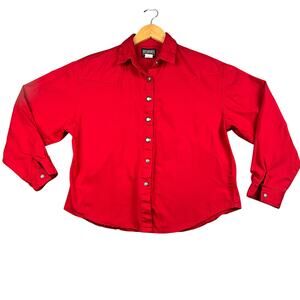 Vintage Rough Rider Western Top USA Red Button Shirt L